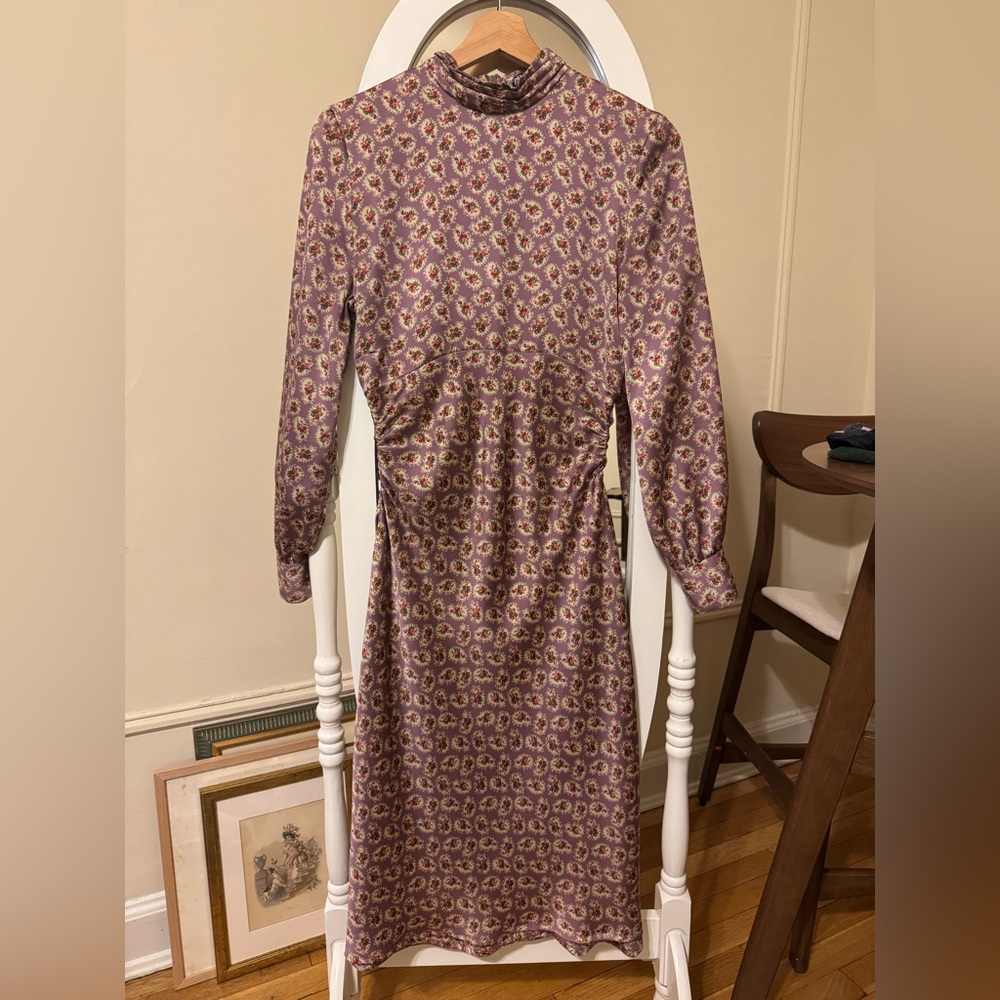 Zara Purple Tapestry Print Midi Dress, XS